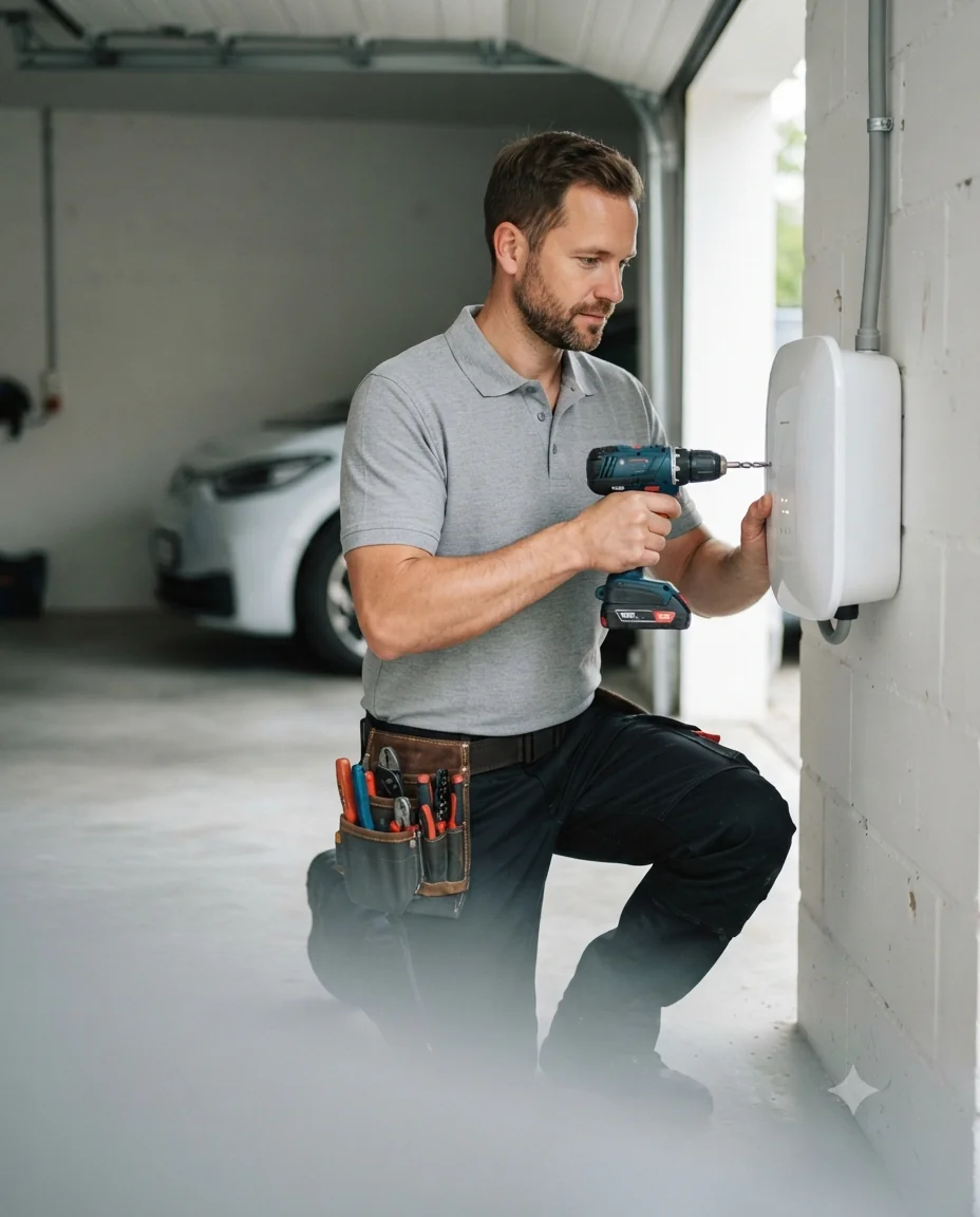 Handwerker mit Werkzeuggürtel